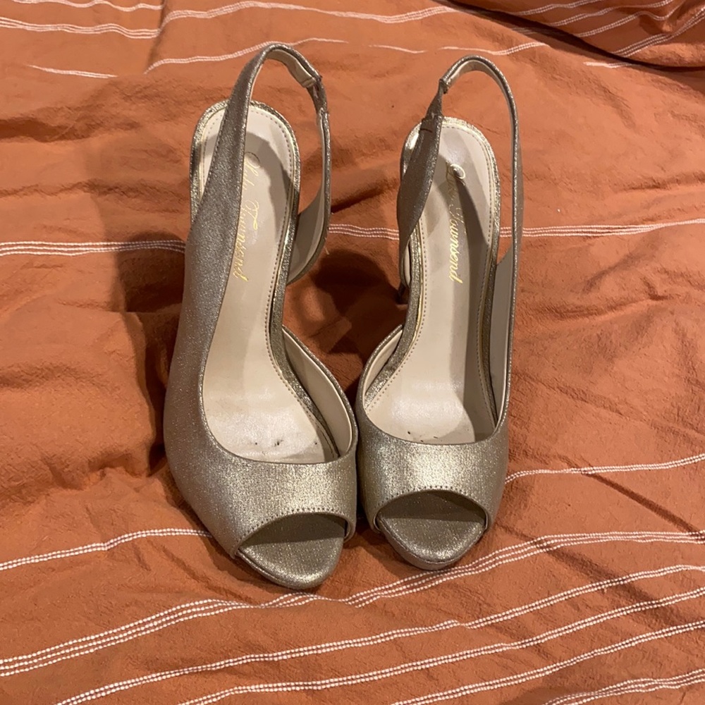 Sparkly gold heels. Worn once